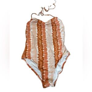 NWT Madewell Womens One-Piece Halter Swimsuit Tie Dye Size 10
